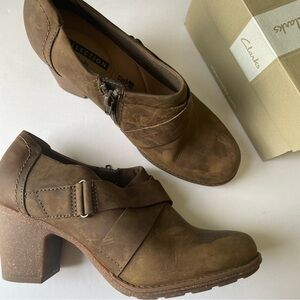 Clarks Leather Booties, New in Box Clarks Booties, Leather Ankle Boots
